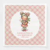 Blush Pink Whimsical Fairy Flowers 4th Birthday  (正面)