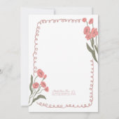 Blush Pink Whimsical Hand Painted Bridal Shower 招待状 (裏面)