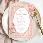 Blush Pink Whimsical Hand Painted Bridal Shower 招待状