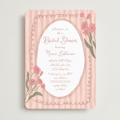 Blush Pink Whimsical Hand Painted Bridal Shower 招待状