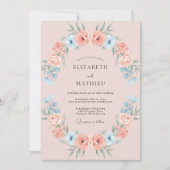 Blush Pink Whimsical Spring Wedding 招待状 (正面)