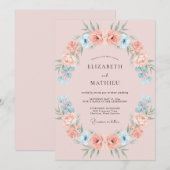 Blush Pink Whimsical Spring Wedding 招待状 (正面/裏面)