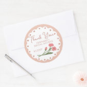 Blush Pink Whimsical Thank You Bridal Shower 01 ラウンドシール (封筒)