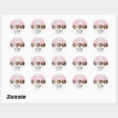 Blush Pink White 3 写真 MUA ロゴ Thank You ラウンドシール (シート)