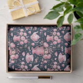 Blush Pink White Bla Chinoiserie Decoupage Pattern 薄葉紙 (ギフト)