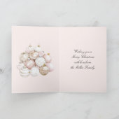 Blush Pink White Champagne Christmas Ornaments カード (内部)