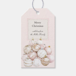 Blush Pink White Champagne Christmas Ornaments ギフトタグ