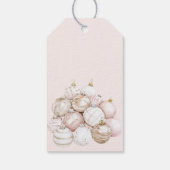 Blush Pink White Champagne Christmas Ornaments ギフトタグ (裏面)