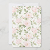 Blush Pink White Flowers Wedding 招待状 (裏面)