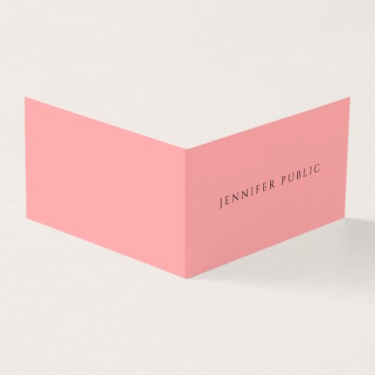 Blush Pink & White Modern Elegant Simple Template 名刺 (外部)