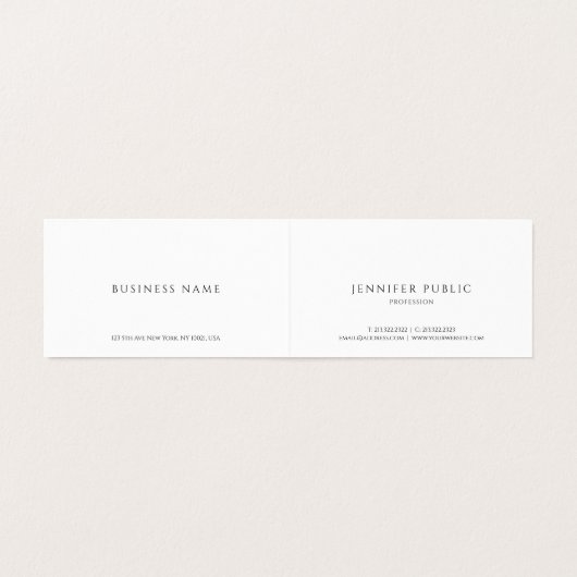 Blush Pink & White Modern Elegant Simple Template 名刺 (内部フラット)