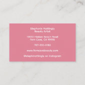 Blush Pink White Script Photo Makeup Business Card 名刺 (裏面)