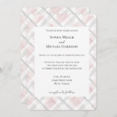 Blush Pink White Silver Glitz Wedding 招待状 (正面/裏面)