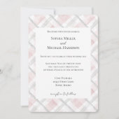 Blush Pink White Silver Glitz Wedding 招待状 (正面)