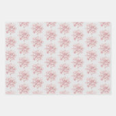 Blush Pink White Snowflakes Christmas ラッピングペーパーシート (正面3)