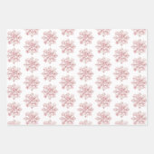 Blush Pink White Snowflakes Christmas ラッピングペーパーシート (正面2)