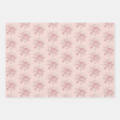 Blush Pink White Snowflakes Christmas ラッピングペーパーシート (正面)