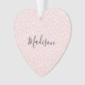 Blush Pink White Spots オーナメント (正面)