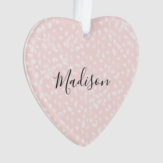 Blush Pink White Spots オーナメント (正面)
