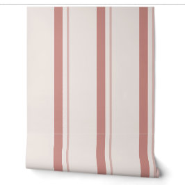 Blush Pink Wide French Mattress Ticking 壁紙