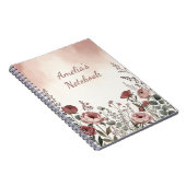 Blush Pink Wildflower Aesthetic Notebook ノートブック (右側)