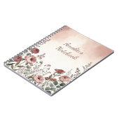 Blush Pink Wildflower Aesthetic Notebook ノートブック (左側)
