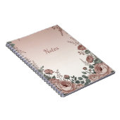 Blush Pink Wildflower Aesthetic Notebook ノートブック (右側)