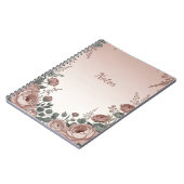 Blush Pink Wildflower Aesthetic Notebook ノートブック (左側)