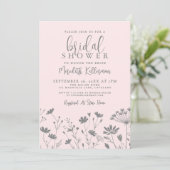 Blush Pink Wildflower Bridal Shower 招待状 (スタンド正面)