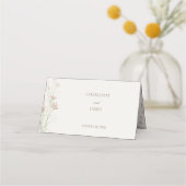 Blush Pink Wildflower Fill-In Wedding プレイスカード (裏面)