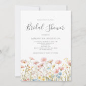 Blush Pink Wildflower Floral Bridal Shower 招待状 (正面)