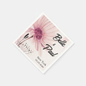Blush Pink Wildflower Personalized Wedding Napkin スタンダードカクテルナプキン (角)