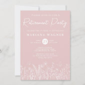 Blush Pink Wildflowers Retirement Party Invitation 招待状 (正面)