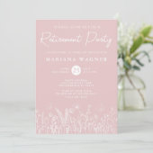 Blush Pink Wildflowers Retirement Party Invitation 招待状 (スタンド正面)