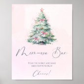Blush pink Winter Christmas tree mom-osa bar ポスター (正面)