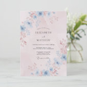 Blush Pink Wispy Romantic Wedding 招待状 (スタンド正面)