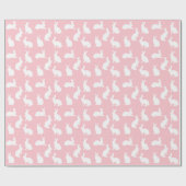 Blush Pink With White Bunny Pattern Lovely Easter ラッピングペーパー (フラット)