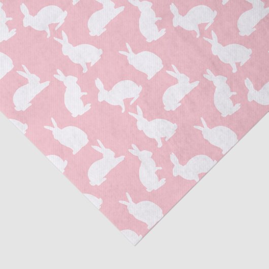 Blush Pink With White Bunny Pattern Pretty Easter 薄葉紙 (詳細)
