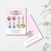 Blush Pink YOUR LOGO white Earring Display Card 名刺