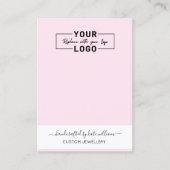 Blush Pink YOUR LOGO white Earring Display Card 名刺 (正面)