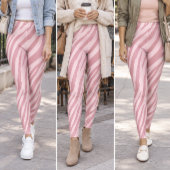 Blush Pink Zebra Stripes レギンス