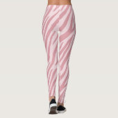 Blush Pink Zebra Stripes レギンス (裏面)