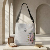 Blush Poppy Floral Bride | Elegant Personalized クロスボディバッグ