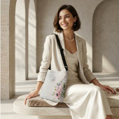 Blush Poppy Floral Bride | Elegant Personalized クロスボディバッグ