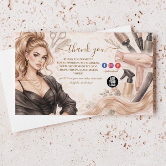 Blush Portrait Hair Studio ブランディング サンキューカード