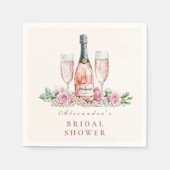 Blush Prosecco Pearls Bridal Shower Celebration スタンダードカクテルナプキン (正面)