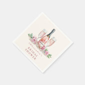Blush Prosecco Pearls Bridal Shower Celebration スタンダードカクテルナプキン (角)