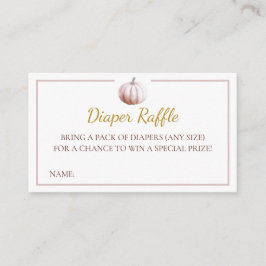 Blush Pumpkin Fall Baby Shower Diaper Raffle Card エンクロージャーカード