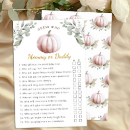Blush Pumpkin Fall Baby Shower Mommy or Daddy Game