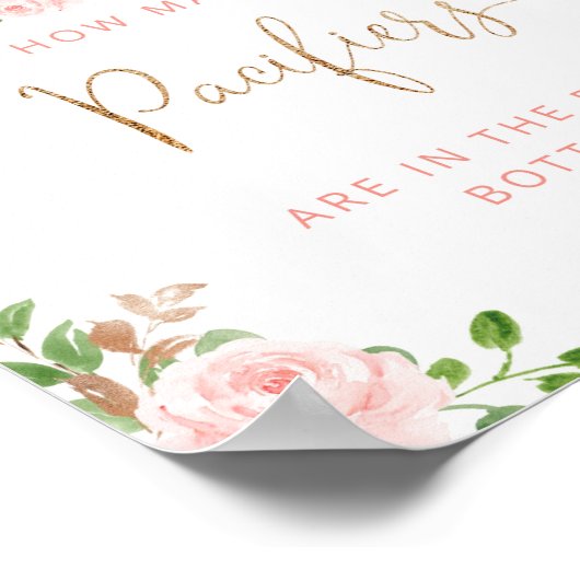 Blush pumpkin floral guess how many pacifiers ポスター (角)